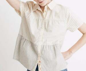 Madewell Top Size S New Denim Project tiered cotton Cottagecore Boho